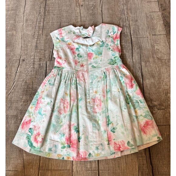 Mayoral Girls Floral Dress Size 6 Summer Party Pastel Print Cap Sleeve - Picture 3 of 3